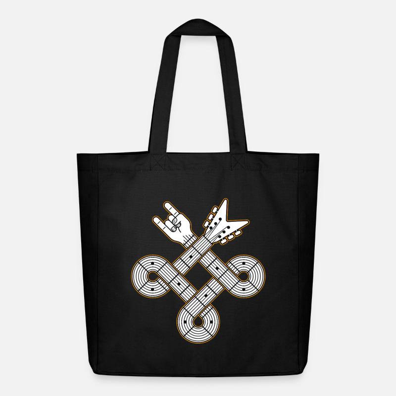 Interlaced Guitar Celtic Knot - Midweight Recycled Tote Bag by Stanley/Stella - black