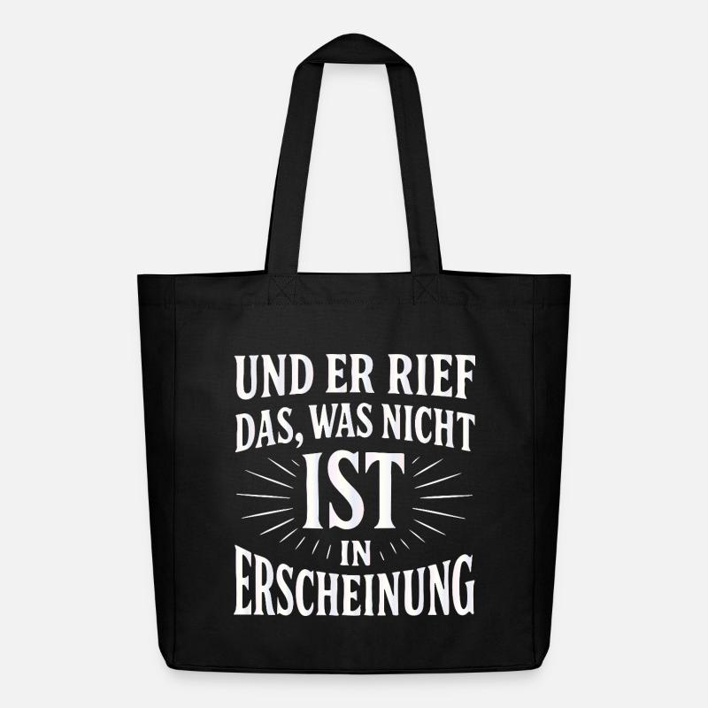 And he called forth that which is not - Midweight Recycled Tote Bag by Stanley/Stella - black