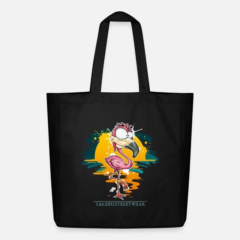 Flamingo Weirdo - Midweight recycelter Stoffbeutel von Stanley/Stella - Schwarz