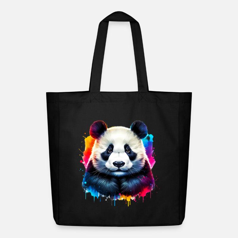 Panda - Midweight recycelter Stoffbeutel von Stanley/Stella - Schwarz