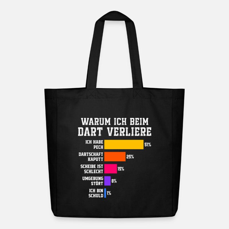 Warum ich beim Dart verliere Darts - Midweight recycelter Stoffbeutel von Stanley/Stella - Schwarz