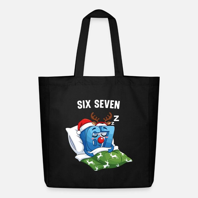 67 Six Seven Meme Weihnachten Pyjama - Midweight recycelter Stoffbeutel von Stanley/Stella - Schwarz