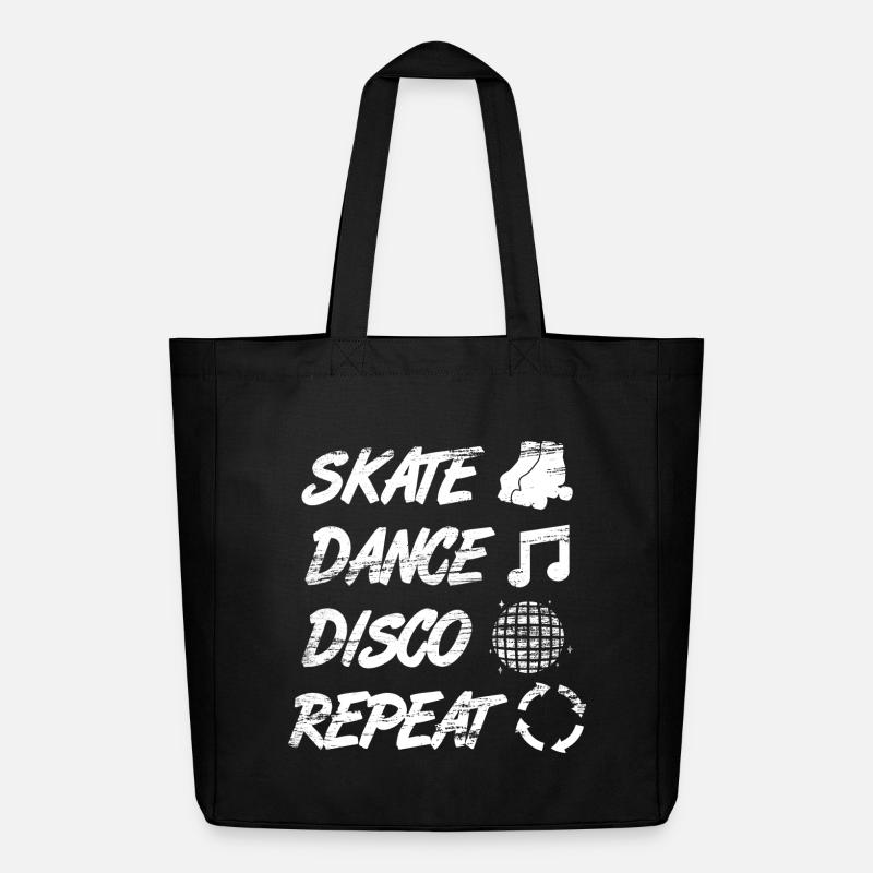 Roller Skating Disco - Midweight Recycled Tote Bag by Stanley/Stella - black