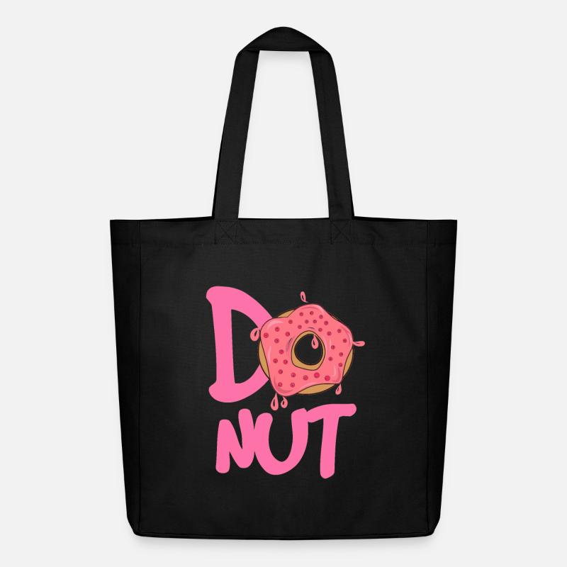 Donut Logo Pink Glanz - Midweight recycelter Stoffbeutel von Stanley/Stella - Schwarz
