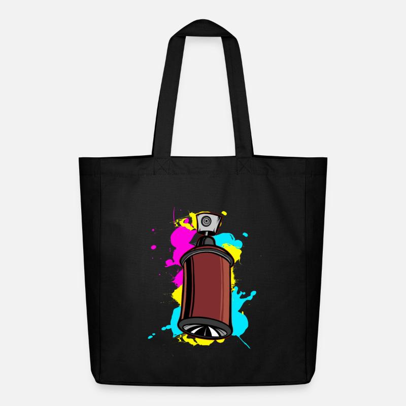Bunter Schalfspray mit Graffiti-Design - Midweight recycelter Stoffbeutel von Stanley/Stella - Schwarz