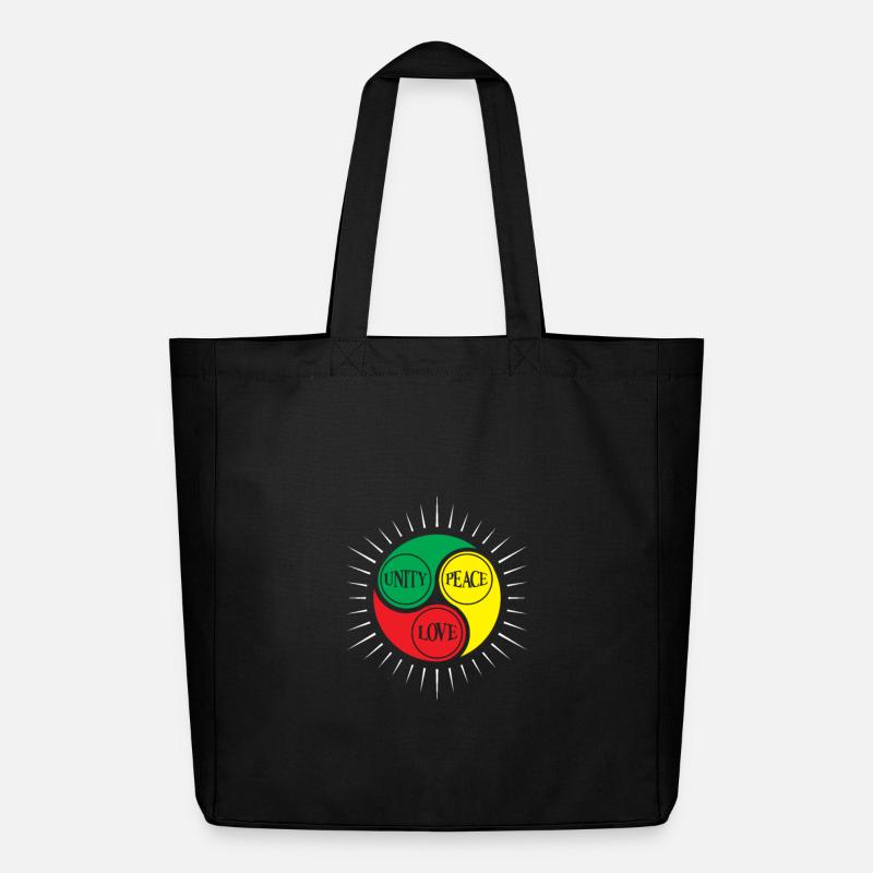 Mind Peace Love Triad Circle - Midweight recycelter Stoffbeutel von Stanley/Stella - Schwarz