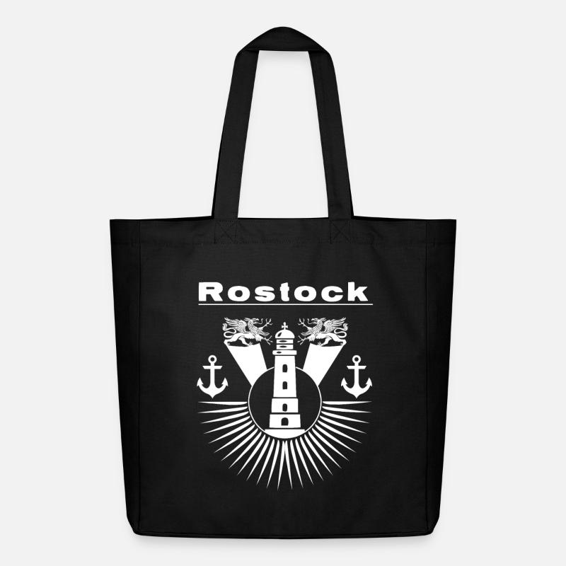 Rostock Leuchtturm Greif - Midweight recycelter Stoffbeutel von Stanley/Stella - Schwarz