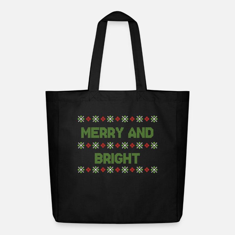 Moche noël noël pull - Tote bag Stanley/Stella Midweight recyclé - noir