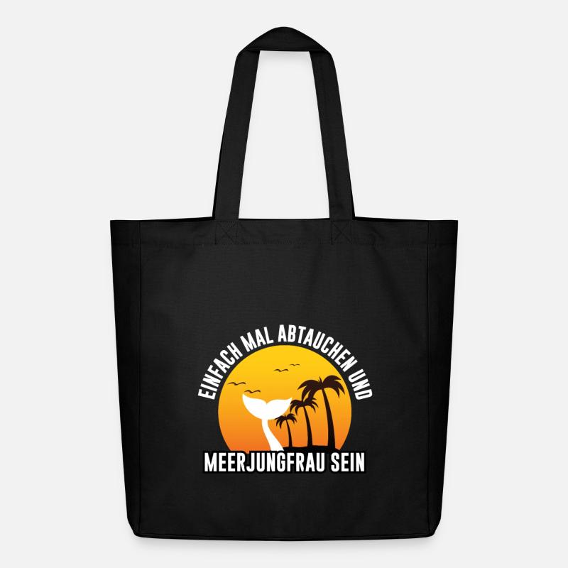 Einfach mal abtauchen und Meerjungfrau sein - Midweight recycelter Stoffbeutel von Stanley/Stella - Schwarz