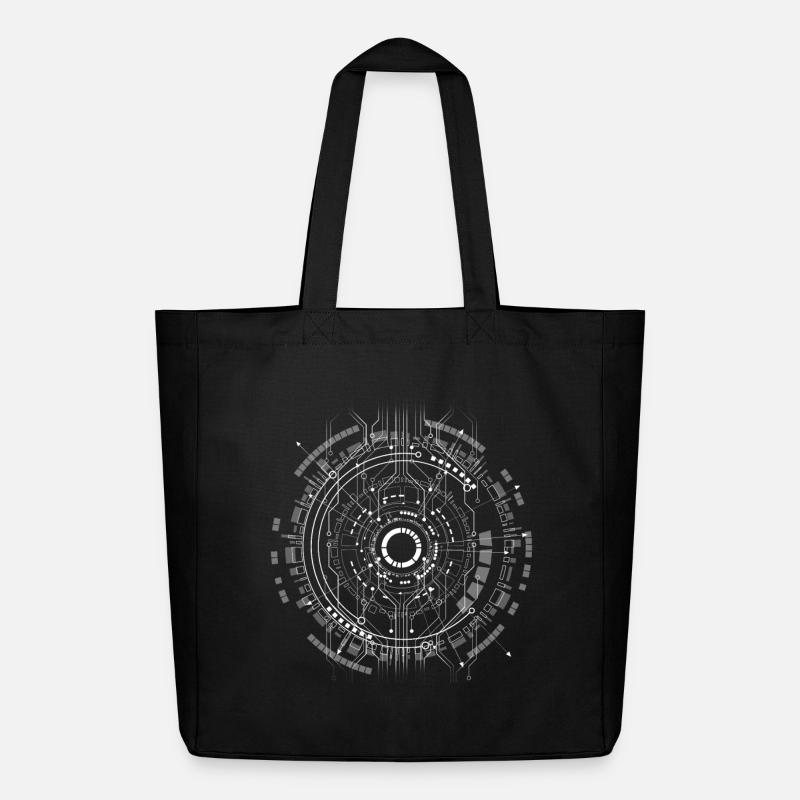 ordinateur c-base étoile space cpu nerd pc coder star - Tote bag Stanley/Stella Midweight recyclé - noir
