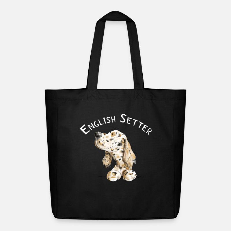 Englischer Setter I Hunde Comic Geschenk - Midweight recycelter Stoffbeutel von Stanley/Stella - Schwarz
