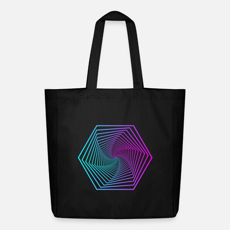 Neon-Polygonspirale Gradient - Midweight recycelter Stoffbeutel von Stanley/Stella - Schwarz