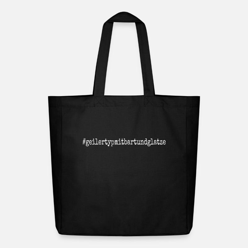 type With beard & bald bald head Beard bearer - Midweight Recycled Tote Bag by Stanley/Stella - black
