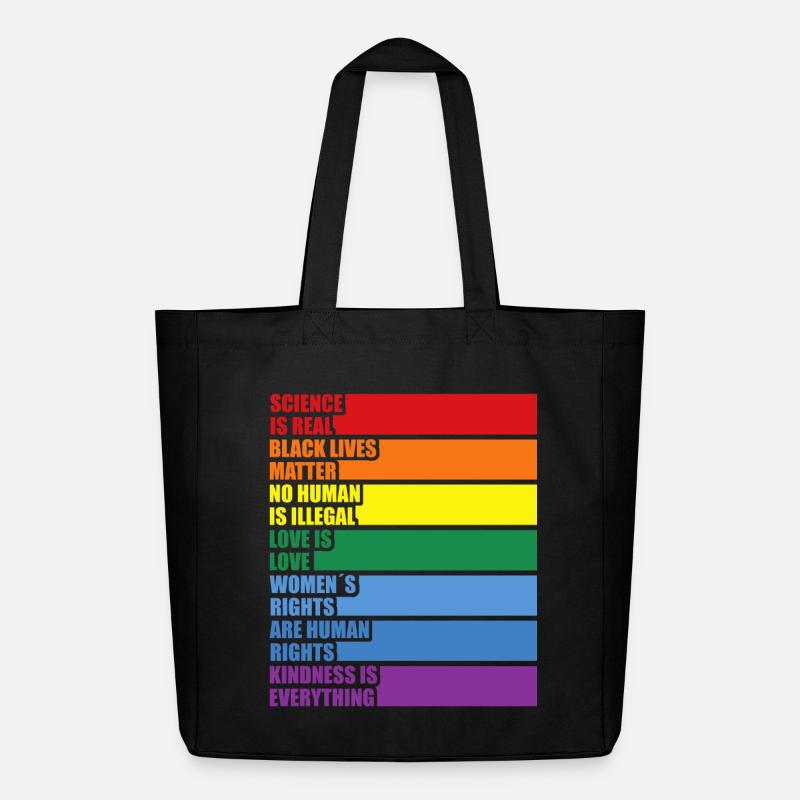 Science Is Real Black Lives Matter LGBTQ CSD Pride - Midweight recycelter Stoffbeutel von Stanley/Stella - Schwarz