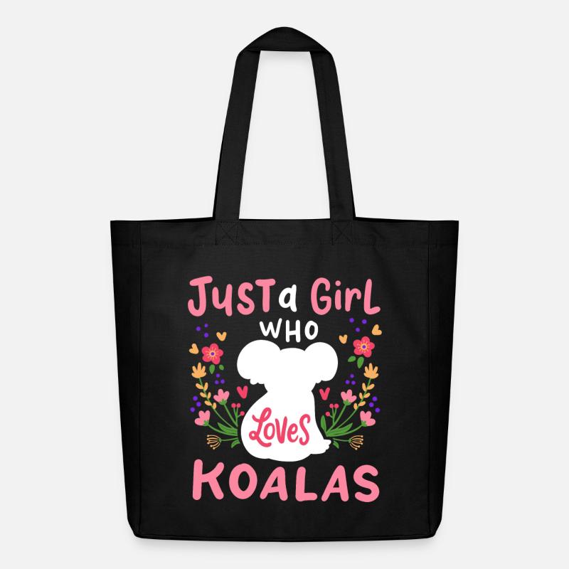 Koala Koala-Liebhaber - Midweight recycelter Stoffbeutel von Stanley/Stella - Schwarz