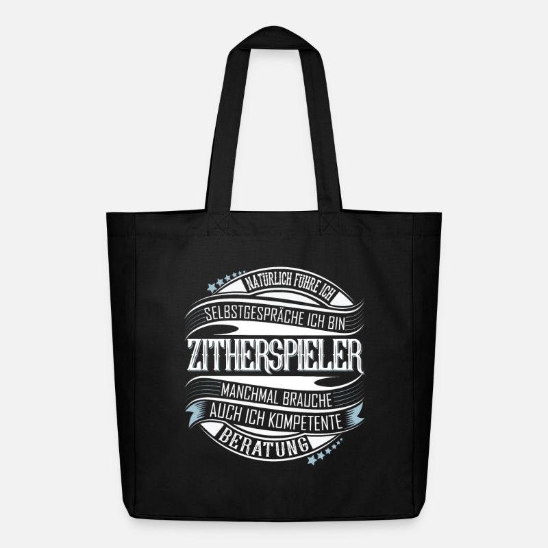 Zither Zitherspieler - Midweight recycelter Stoffbeutel von Stanley/Stella - Schwarz