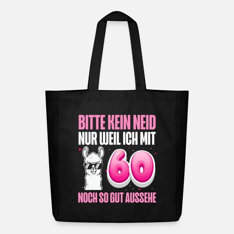 60. Geburtstag Alpaka - Midweight recycelter Stoffbeutel von Stanley/Stella - Schwarz