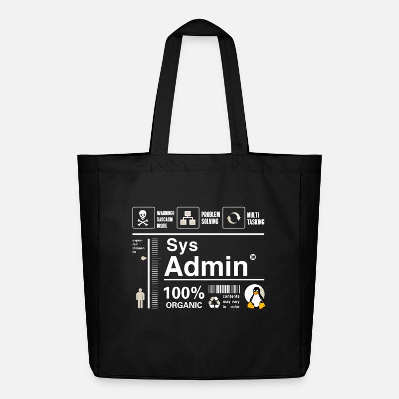 Sys Admin Penguin Ordinateur Nerd pc Platine cpu inh - Tote bag Stanley/Stella Midweight recyclé - noir