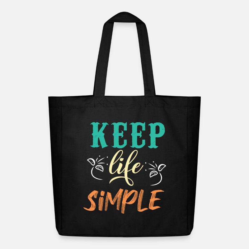 Halten Sie das Leben einfach Motivationsdesign - Midweight recycelter Stoffbeutel von Stanley/Stella - Schwarz