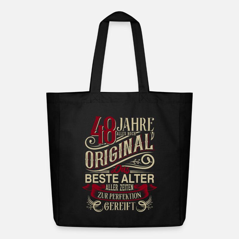 48. Geburtstag Vintage Retro - Midweight recycelter Stoffbeutel von Stanley/Stella - Schwarz