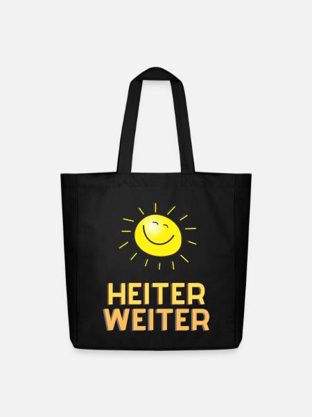 Heiter weiter - Midweight recycelter Stoffbeutel von Stanley/Stella - Schwarz