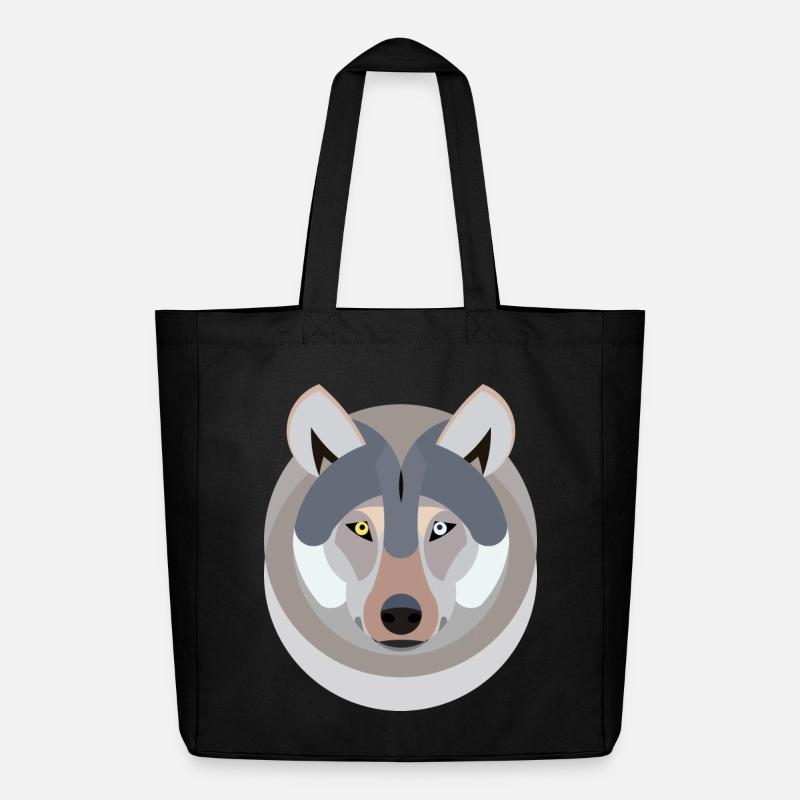 Wolf als Grafik - Midweight recycelter Stoffbeutel von Stanley/Stella - Schwarz