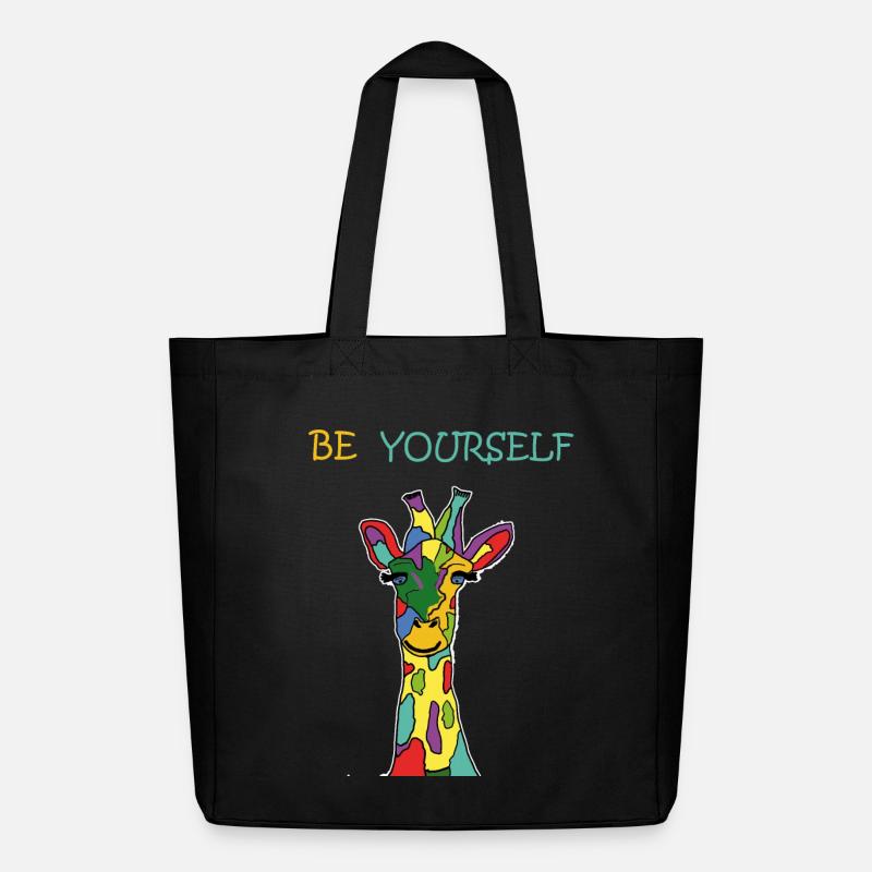 Giraffe Be Yourself Sei Du Selbst Bunt Anders - Midweight recycelter Stoffbeutel von Stanley/Stella - Schwarz