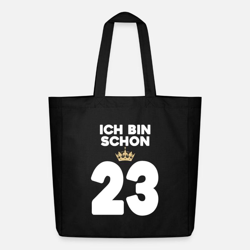 23. Geburtstag Geschenk - 23 Jahre mit Krone - Midweight recycelter Stoffbeutel von Stanley/Stella - Schwarz