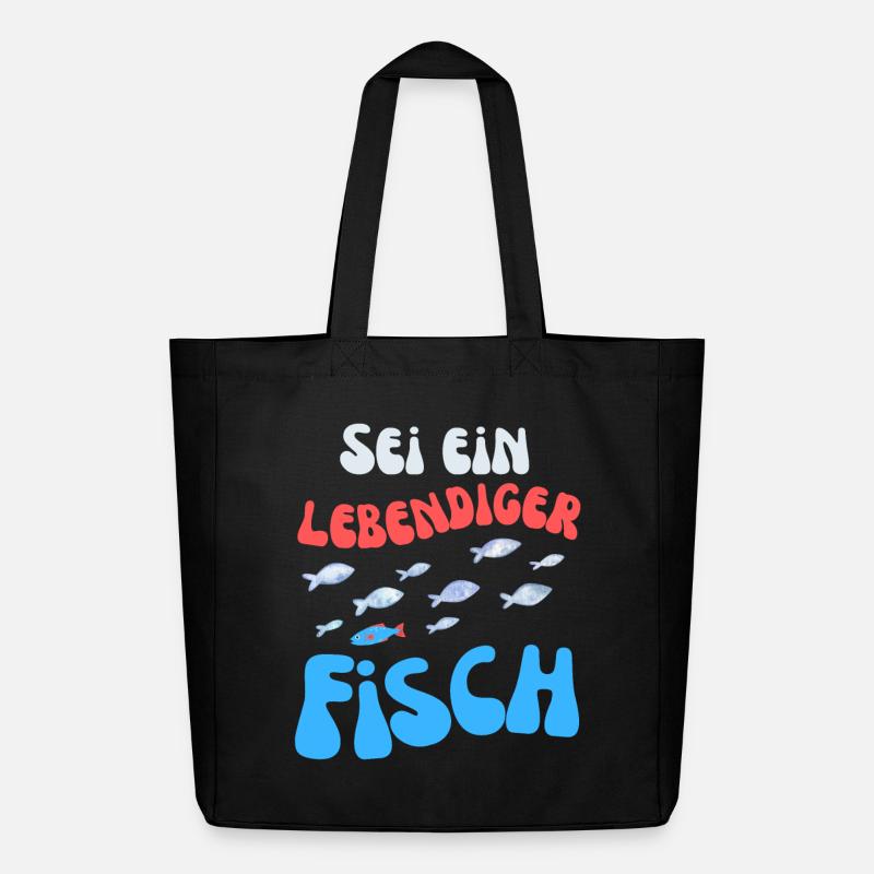 Lebendiger Fisch – Bunte Wasserwelt - Midweight recycelter Stoffbeutel von Stanley/Stella - Schwarz