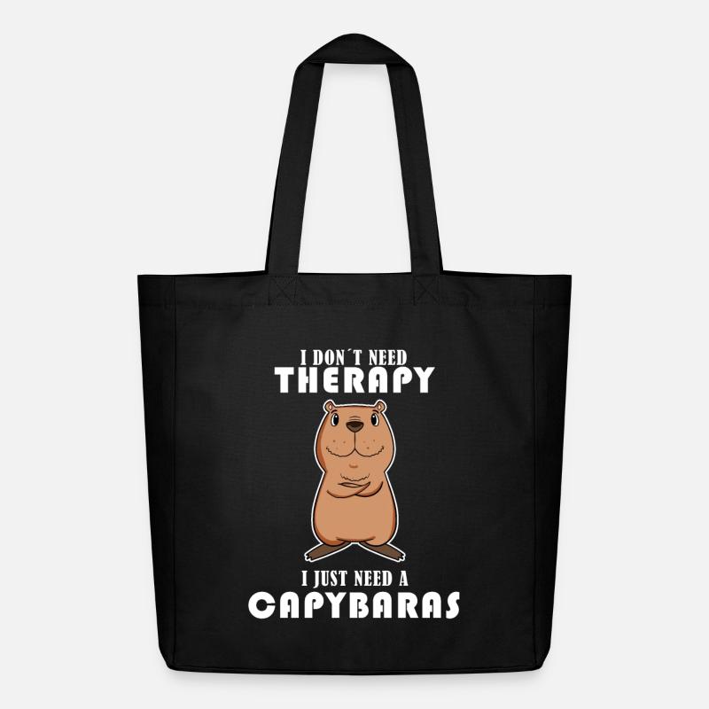 Capybara Wasserschwein Capybaras - Midweight recycelter Stoffbeutel von Stanley/Stella - Schwarz