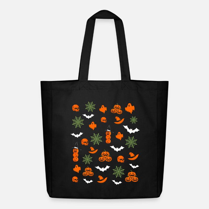 Halloween-Muster - Midweight recycelter Stoffbeutel von Stanley/Stella - Schwarz