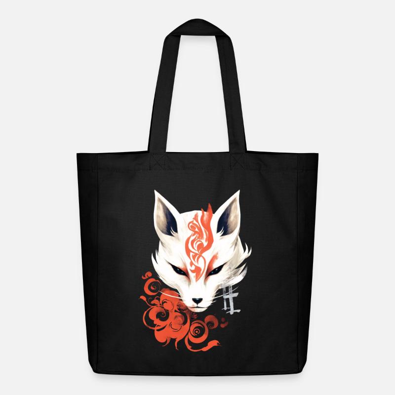 Fuchs Maske Kumiho Samurai Kitsune Japan Anime - Midweight recycelter Stoffbeutel von Stanley/Stella - Schwarz