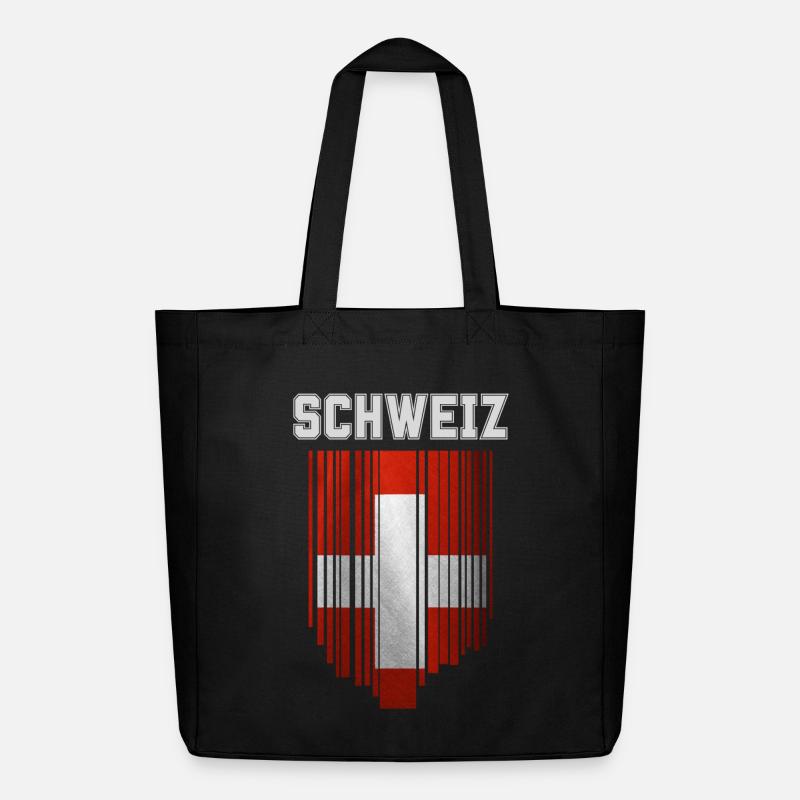 Flagge der Schweiz, Schweizer Stolz - Midweight recycelter Stoffbeutel von Stanley/Stella - Schwarz