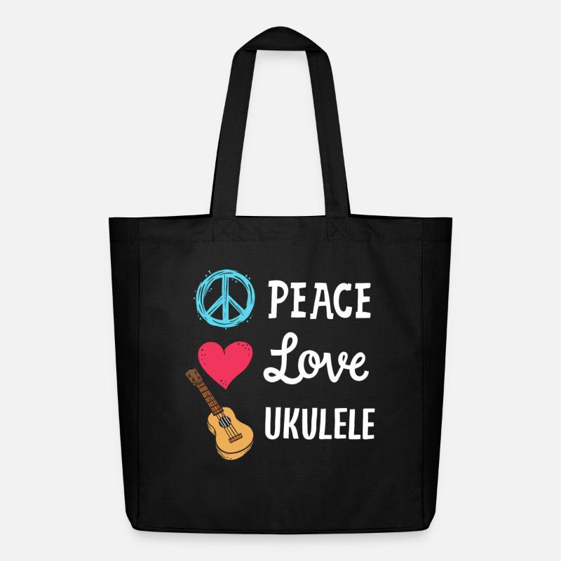 Ukulele Ukulele-Spieler - Midweight recycelter Stoffbeutel von Stanley/Stella - Schwarz