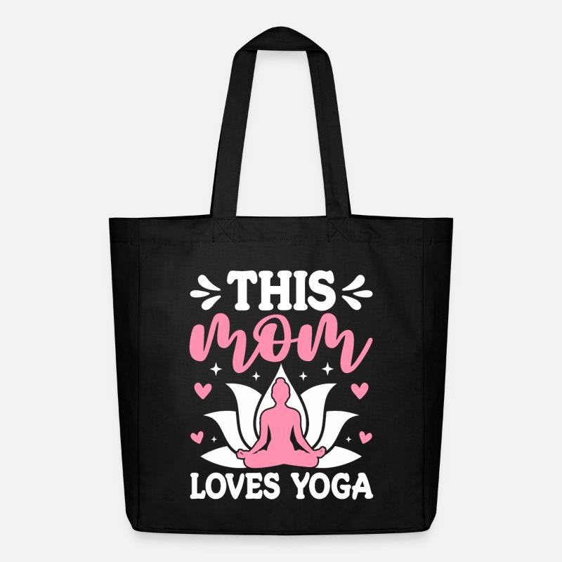 Diese Mutter liebt Yoga - Midweight recycelter Stoffbeutel von Stanley/Stella - Schwarz