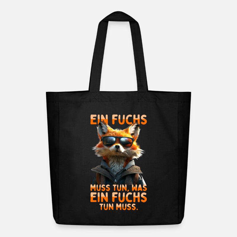 Fuchs Spruch Ein Fuchs Muss Tun Was Fuchs Tun Muss - Midweight recycelter Stoffbeutel von Stanley/Stella - Schwarz