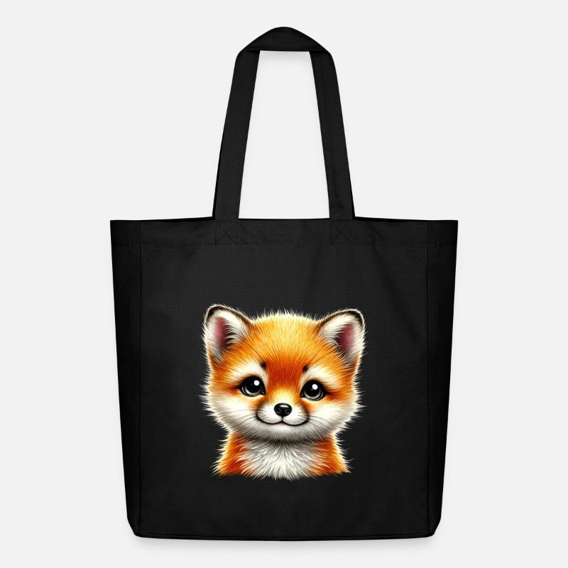 Fuchs Niedliches Fuchsjunges-Design - Midweight recycelter Stoffbeutel von Stanley/Stella - Schwarz