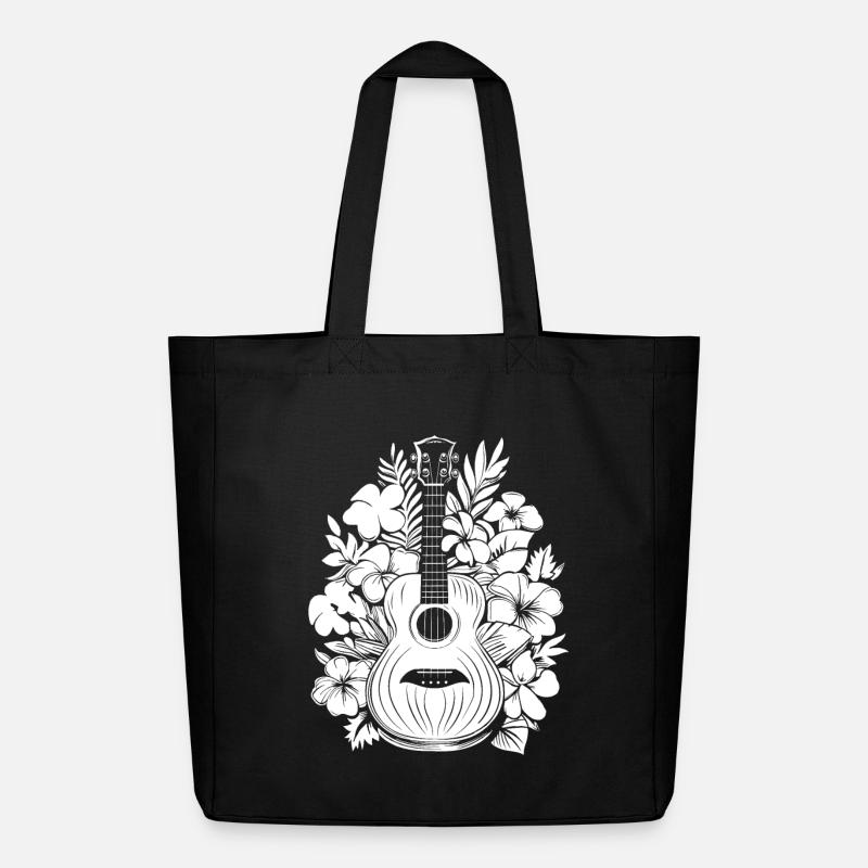 Ukulele Cartoon - Midweight recycelter Stoffbeutel von Stanley/Stella - Schwarz