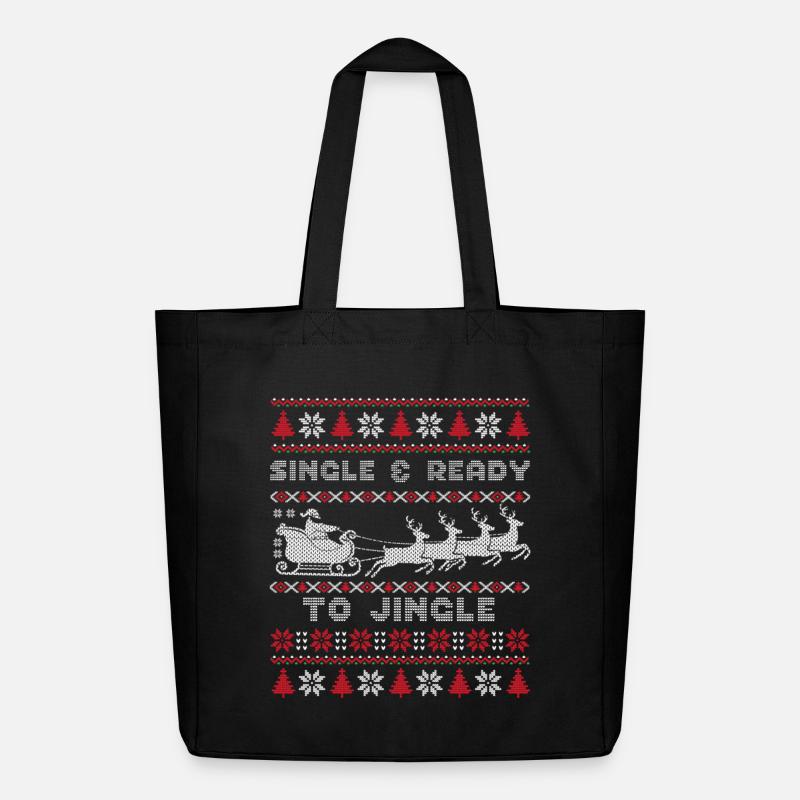 Single & Ready to Jingle- Ugly Christmas Edition - Midweight recycelter Stoffbeutel von Stanley/Stella - Schwarz