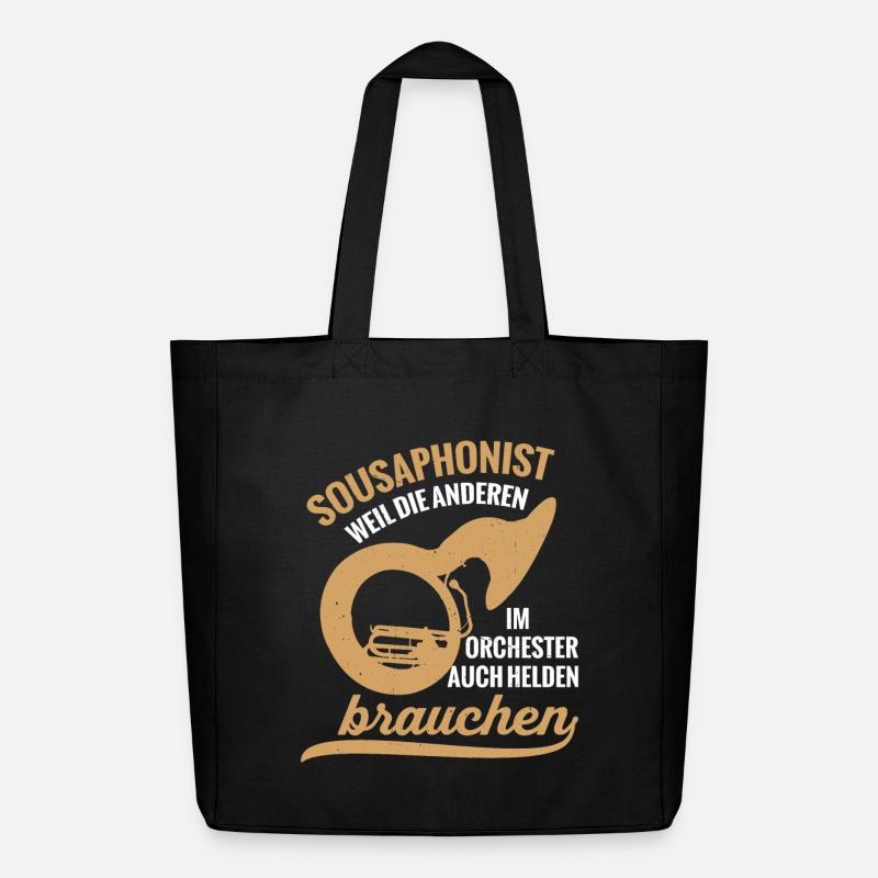 Sousaphonist Held Sousaphon Musiker Blaskapelle - Midweight recycelter Stoffbeutel von Stanley/Stella - Schwarz