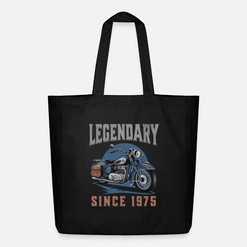 Legendary 1975 – Vintage Motorraddesign - Midweight recycelter Stoffbeutel von Stanley/Stella - Schwarz
