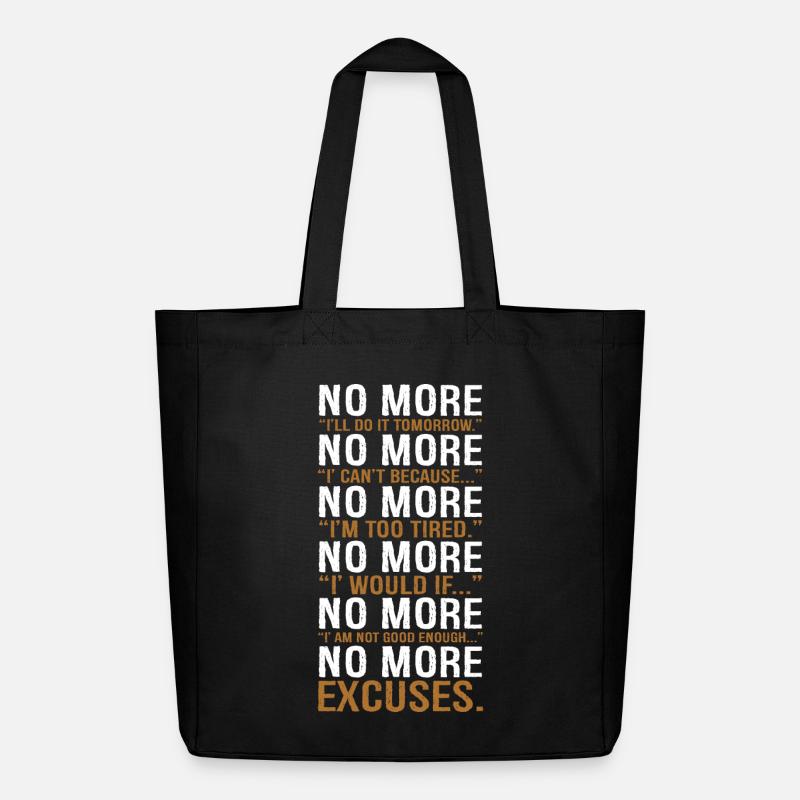 no more I will do it tomorrow - Midweight Recycled Tote Bag by Stanley/Stella - black