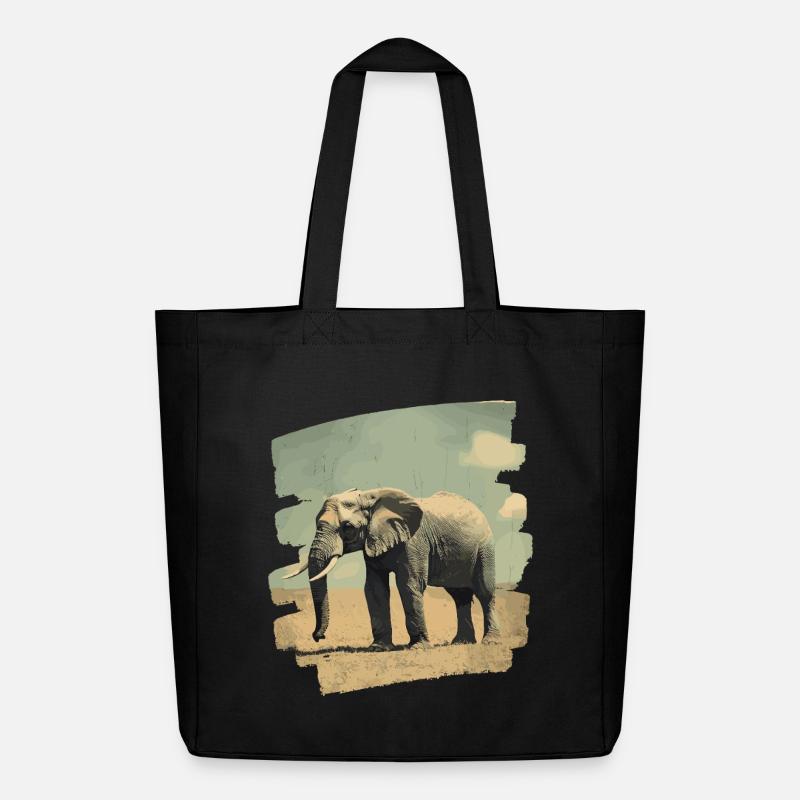 Elefant - Midweight recycelter Stoffbeutel von Stanley/Stella - Schwarz