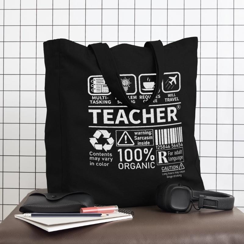 Teacher multi tasking problem solving requires Midweight Recycled Tote Bag by Stanley/Stella