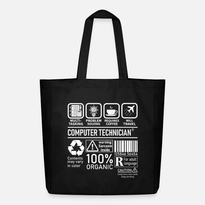 Technicien en informatique multitâche résolution de problèmes - Tote bag Stanley/Stella Midweight recyclé - noir