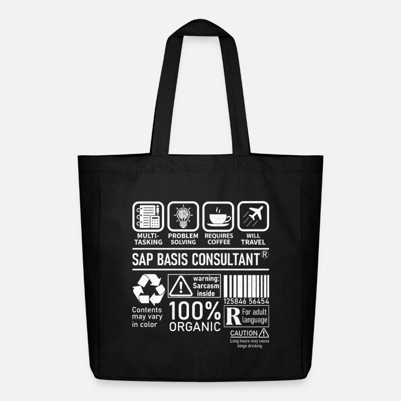 Sap Basis Consultant multi tasking problem solving - Midweight Recycled Tote Bag by Stanley/Stella - black