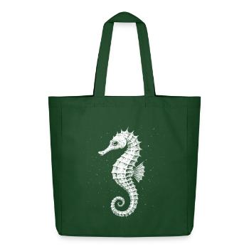 Sea horse - Midweight Recycled Tote Bag by Stanley/Stella - bottle green - Front