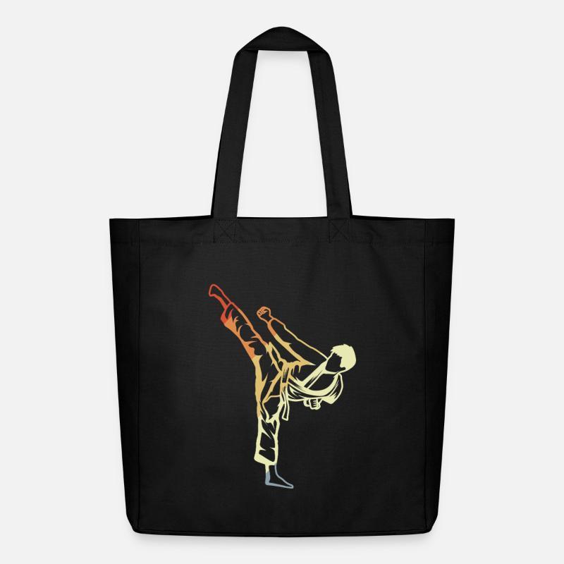 Karate Junge Vintage Look - Midweight recycelter Stoffbeutel von Stanley/Stella - Schwarz