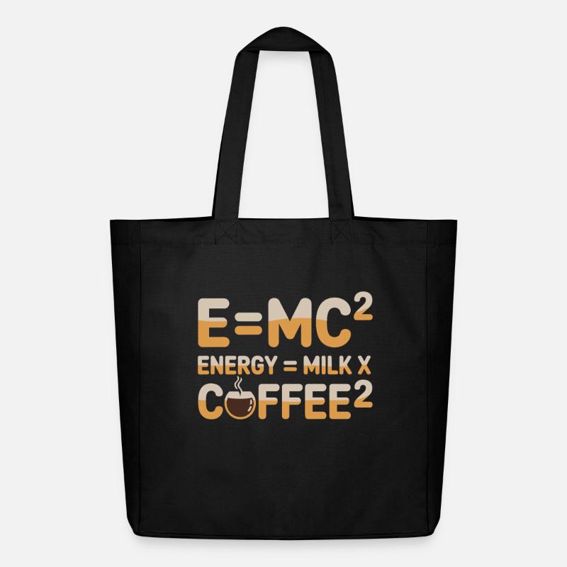 E=MC2 Physik Spruch Koffein Nerd Energie Kaffee - Midweight recycelter Stoffbeutel von Stanley/Stella - Schwarz