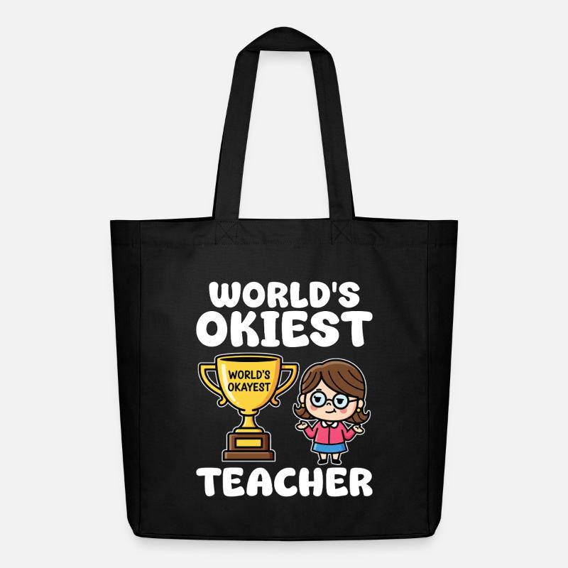 DER OKIGSTE LEHRER DER WELT - LEHRERGESCHENK - Midweight recycelter Stoffbeutel von Stanley/Stella - Schwarz